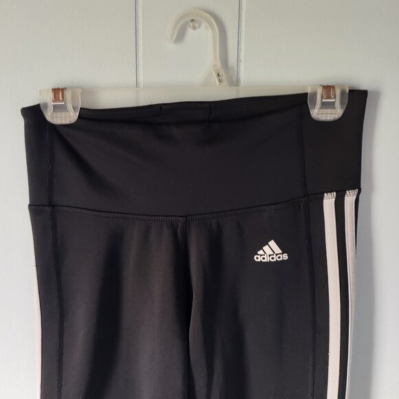 Black Adidas Climalite High Rise 3 Stripe Legging Sz S - Picture 5 of 7